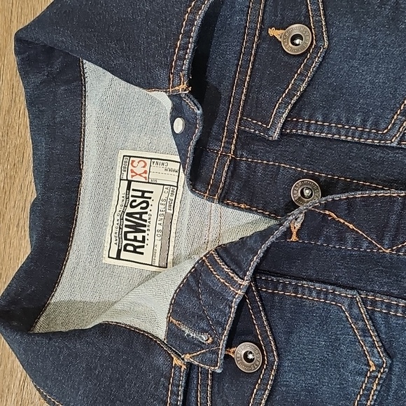 Rewash Dark Blue Juniors Denim Jacket - Picture 2 of 4